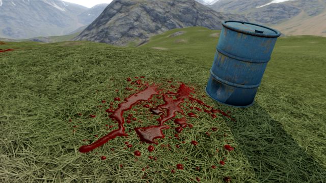 Blood decal on terrain