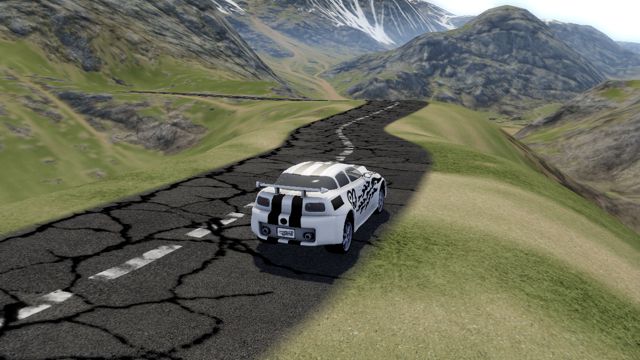 Road carved into terrain